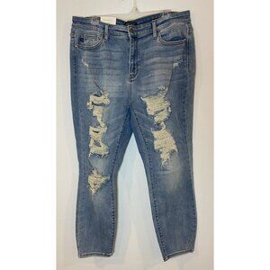 NWT Judy Blue Boyfriend Fit Jeans Distressed Size 13 31 New